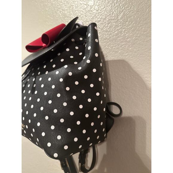 NWOT Disney x Kate Spade New York Minnie Mouse Backpack Black Polka Dots - Picture 5 of 6